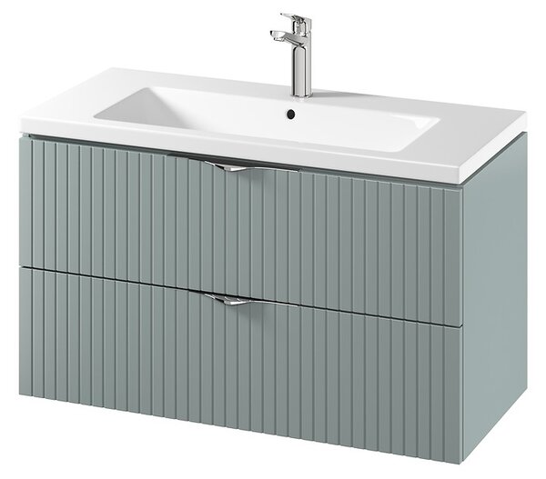 Cersanit Tirso, fali mosdószekrény 994x447x572 mm + kerámia mosdó, matt zöld, S801-546