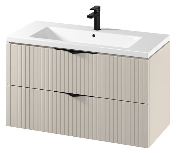 Cersanit Tirso, fali mosdószekrény 994x447x572 mm + kerámia mosdó, matt bézs, S801-548