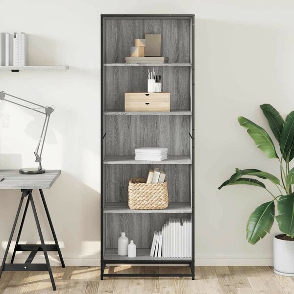 VidaXL szürke sonoma színű szerelt fa könyvespolc 60 x 35 x 170,5 cm