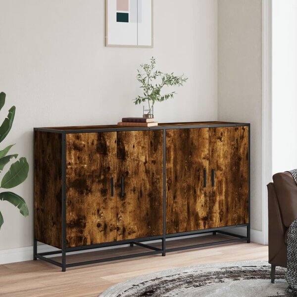 VidaXL füstös tölgy színű szerelt fa tálalószekrény 134 x 35 x 76 cm