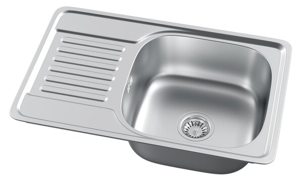 Erga HD, 1 rekeszes acél mosogató 660x420x160 mm, sima, szálcsiszolt szatén felület, ERG-MLS-HD6642