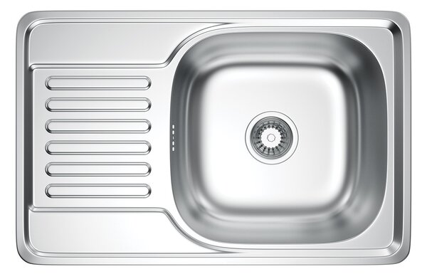 Erga HD, 1 rekeszes acél mosogató 660x420x160 mm, sima, szálcsiszolt szatén felület, ERG-MLS-HD6642