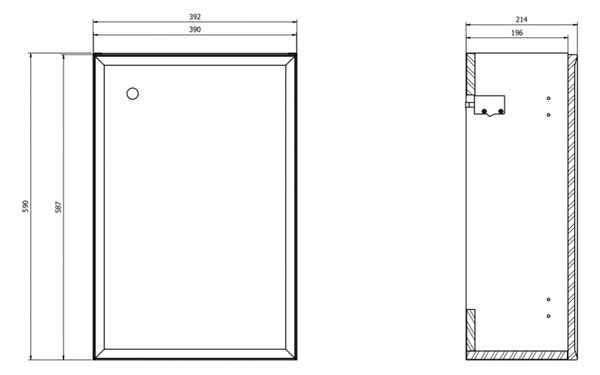 Cersanit Mille, fali WC-szekrény mosdó alá 392x214x590 mm, matt fehér, S1022-002