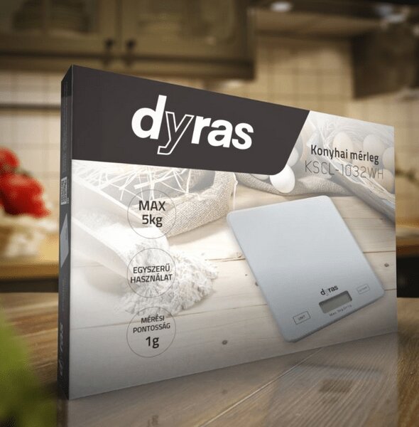 Dyras KSCL-1032WH Konyhai mérleg, fehér