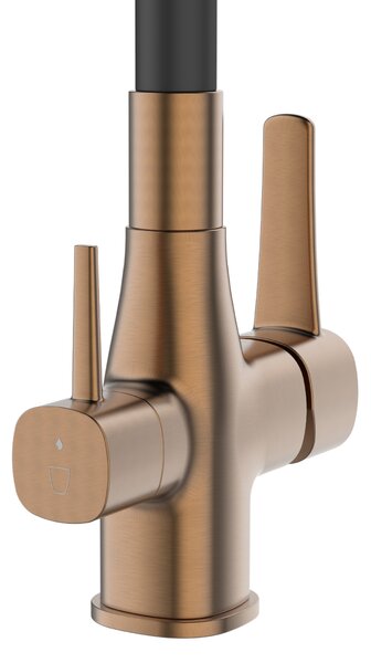 Invena Magic, álló mosogatócsaptelep flexibilis karral és ivóvízszűrővel, fekete-matt réz, INV-BZ-02-F15-V Leták: https://cloud.invena.pl/s/nnXaZKg3c…