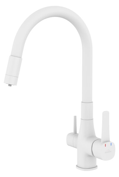 Invena Magic, álló mosogatócsaptelep flexibilis karral és ivóvízszűrővel, matt fehér, INV-BZ-02-F02-V Leták: https://cloud.invena.pl/s/nnXaZKg3crBrRk…