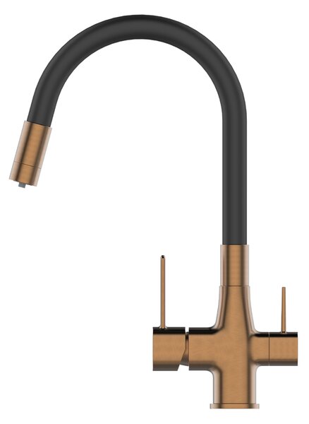 Invena Magic, álló mosogatócsaptelep flexibilis karral és ivóvízszűrővel, fekete-matt réz, INV-BZ-02-F15-V Leták: https://cloud.invena.pl/s/nnXaZKg3c…