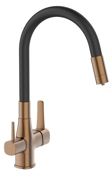 Invena Magic, álló mosogatócsaptelep flexibilis karral és ivóvízszűrővel, fekete-matt réz, INV-BZ-02-F15-V Leták: https://cloud.invena.pl/s/nnXaZKg3c…