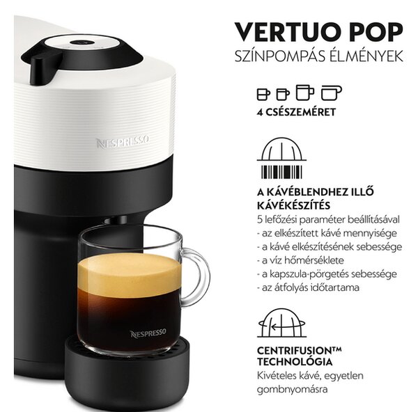 Krups Vertuo Pop XN920110 Kapszulás kávéfőző, kókuszfehér