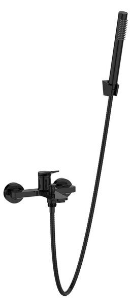 Invena Alonia, kádcsaptelep kézi zuhanyszettel, fényes fekete, INV-BW-70-004-V