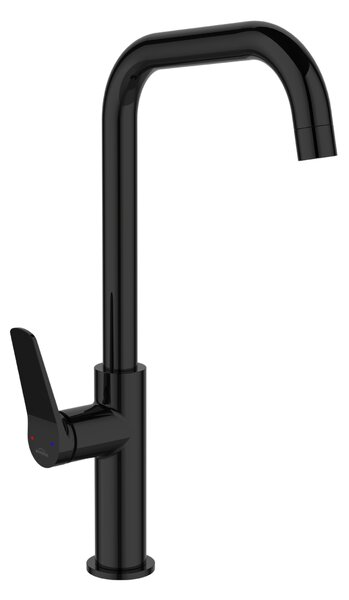 Invena Alonia, magas mosogatós csaptelep h-373, fényes fekete, INV-BZ-70-004-V