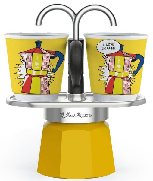 Bialetti Mini Express Lichtenstein kotyogós kávéfőző szett (1405/MR)