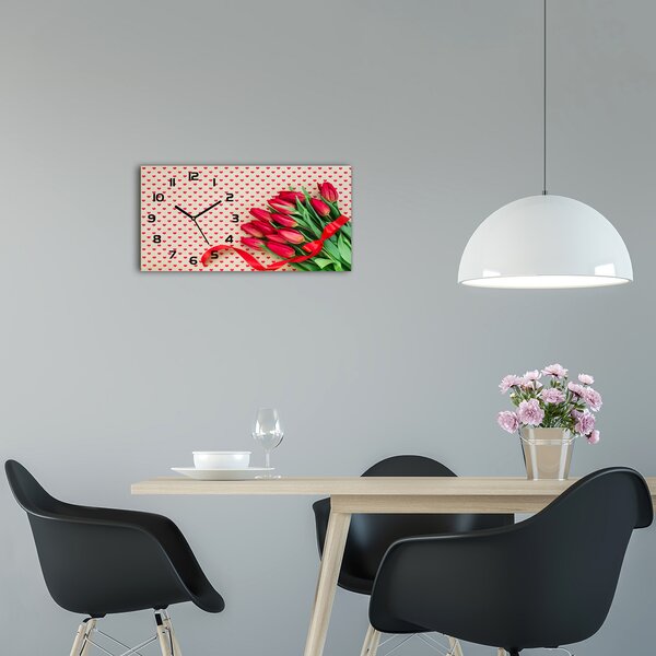 Vízszintes üvegóra Tulipánok szívek