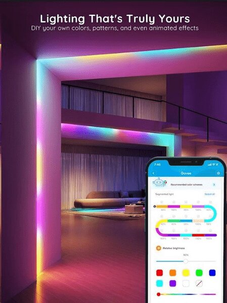 Govee RGBIC Basic Wi-Fi + Bluetooth LED Szalag, 5 m (H618A)