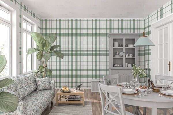 Fotótapéta Zöld és fehér kockás, Modern fotótapéta, Modern fotótapéta, w02852v3 - Muralas.hu