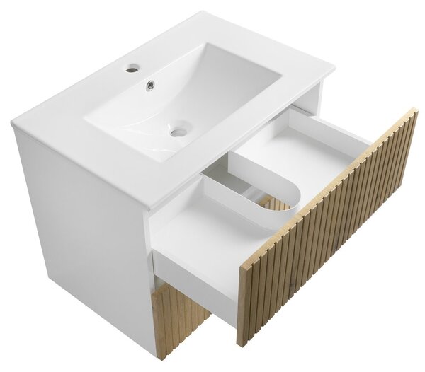 Aqualine Aqualine, PANEDA STRIP mosdószekrény 69,5x55x45,2cm, emporio tölgyfa, PN370