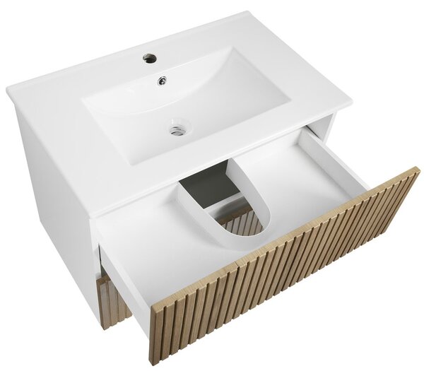 Aqualine Aqualine, PANEDA STRIP mosdószekrény 74,5x55x45,2cm, emporio tölgyfa, PN375