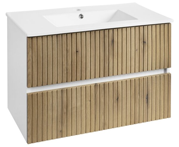 Aqualine Aqualine, PANEDA STRIP mosdószekrény 79,5x55x45,2cm, emporio tölgyfa, PN380
