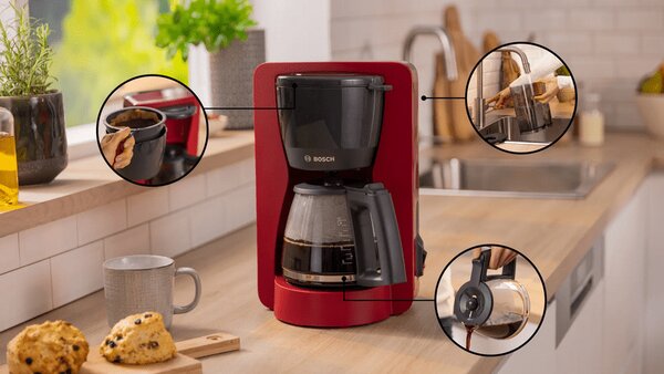 Bosch MyMoment Kávéfőző, Piros (TKA2M114)