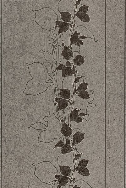 Fekete virág mintás tapéta (57944)