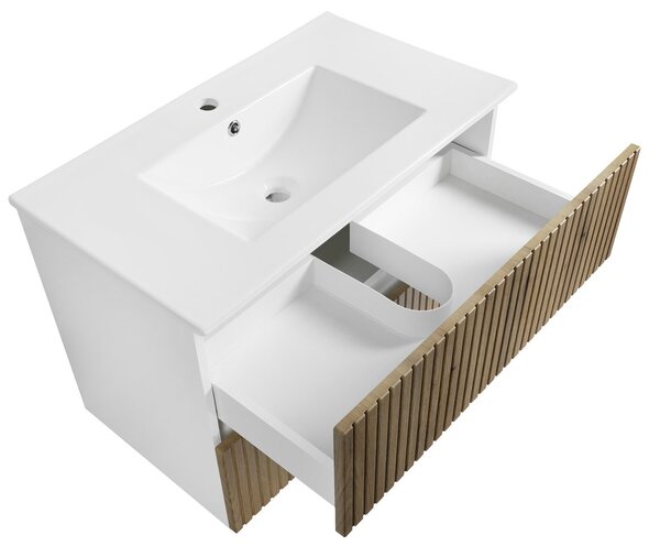 Aqualine Aqualine, PANEDA STRIP mosdószekrény 79,5x55x45,2cm, emporio tölgyfa, PN380