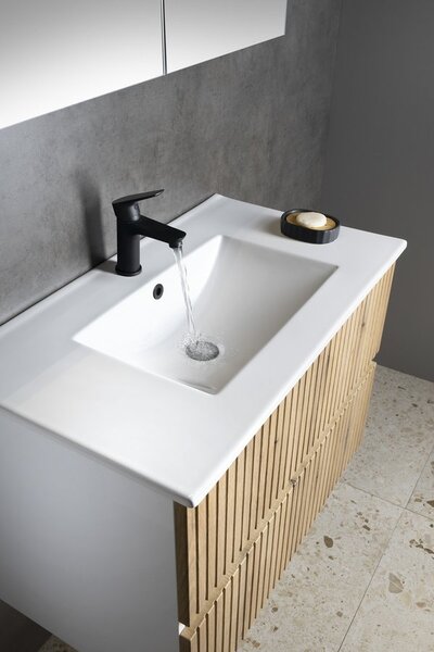 Aqualine Aqualine, PANEDA STRIP mosdószekrény 79,5x55x45,2cm, emporio tölgyfa, PN380