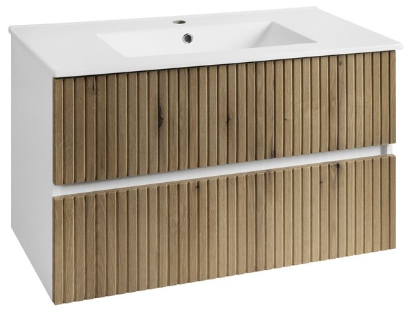 Aqualine Aqualine, PANEDA STRIP mosdószekrény 89,5x55x45,2cm, emporio tölgyfa, PN390