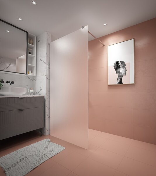 Erga Paris, Beépíthető zuhanykabin 50x200 cm, 8 mm-es matt üveg, króm profil, ERG-V02-PARIS-050x200-FR-CR