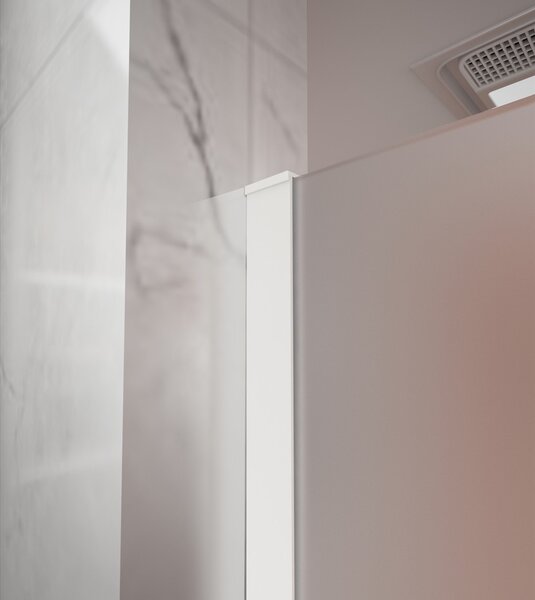 Erga Paris, Beépíthető zuhanyfal 50x200 cm, 8 mm-es matt üveg, fehér profil, ERG-V02-PARIS-050x200-FR-WH