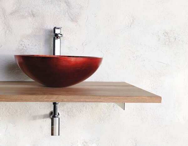 Sapho Sapho, MURANO ROSSO IMPERO üveg asztali mosdó, átmérő 40cm, piros, AL5318-63