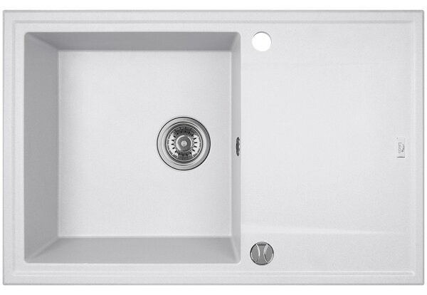Laveo Megalo, 1 rekeszes gránit mosogató 780x500x185 mm, fehér, LAV-SBE_611T