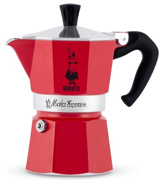 Bialetti Moka Express kotyogós kávéfőző, 1 adag, piros (4941)