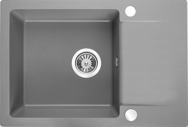 Kuchinox Celebes, 1 rekeszes gránit mosogató 650x440x185mm rövid csepegtetővel, szürke, LAV-SBL_513T