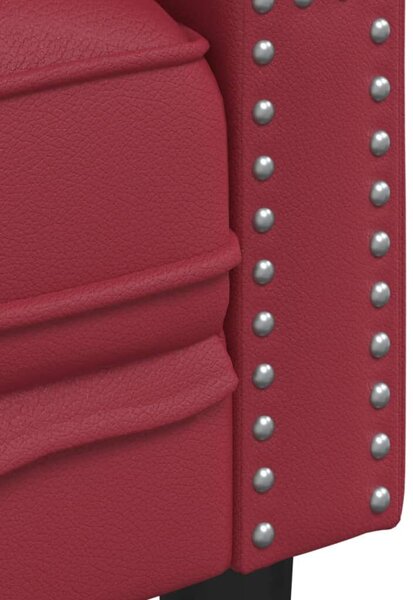 VidaXL bordó műbőr Chesterfield kanapéfotel