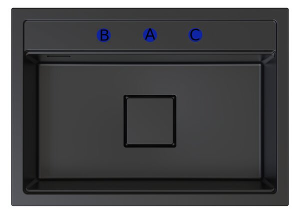 Gamma Quadro 7050, 1 rekeszes gránit mosogató 700x500x220 mm, szürke, GMA-ZLE000240