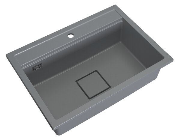 Gamma Quadro 7050, 1 rekeszes gránit mosogató 700x500x220 mm, szürke, GMA-ZLE000240