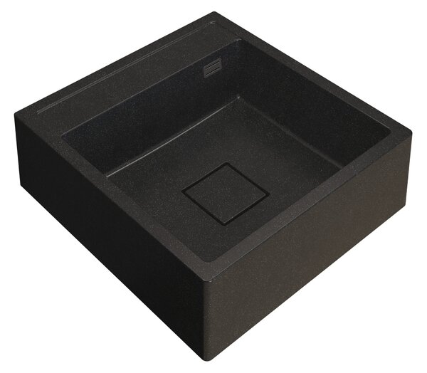 Gamma Farmerski, 1 rekeszes gránit mosogató 600x630x210 mm, fekete pettyes, GMA-ZLE000209