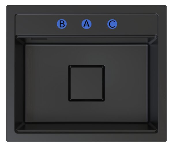 Gamma Quadro 5850, 1 rekeszes gránit mosogató 580x495x220 mm, fehér, GMA-ZLE000234