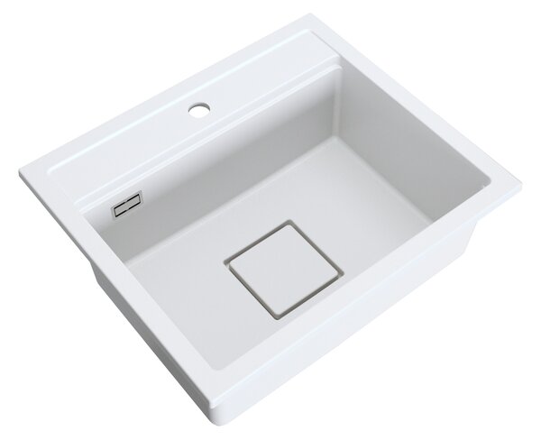 Gamma Quadro 5850, 1 rekeszes gránit mosogató 580x495x220 mm, fehér, GMA-ZLE000234