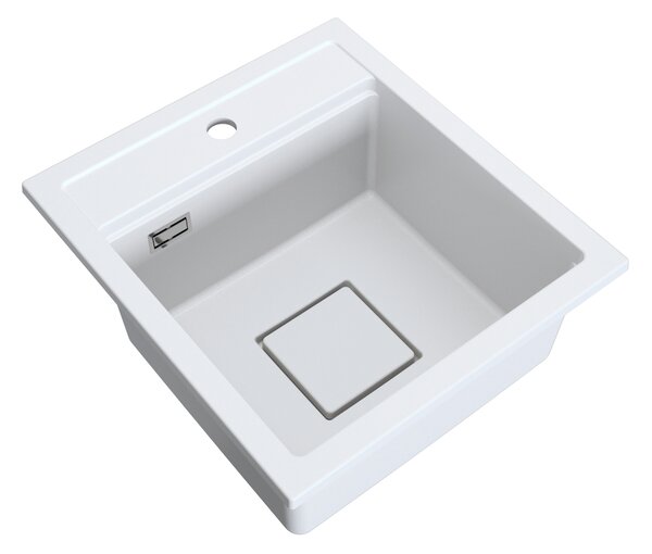 Gamma Quadro 4550, 1 rekeszes gránit mosogató 450x495x220 mm, fehér, GMA-ZLE000220