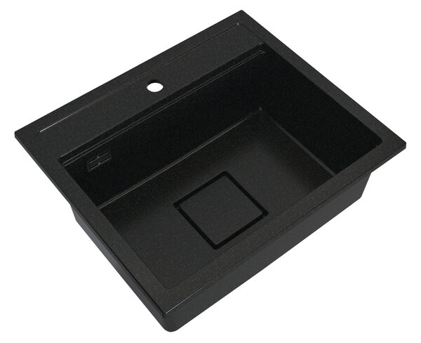 Gamma Quadro 5850, 1 rekeszes gránit mosogató 580x495x220 mm, fekete-arany, GMA-ZLE000232