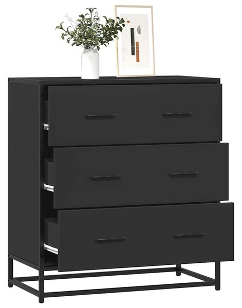 VidaXL fekete szerelt fa tálalószekrény 68 x 35 x 76 cm