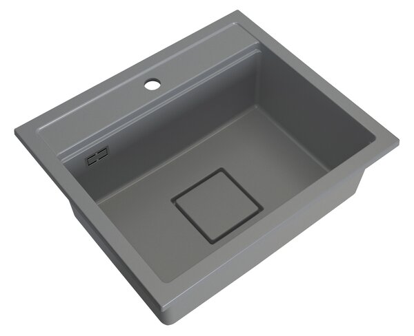 Gamma Quadro 5850, 1 rekeszes gránit mosogató 580x495x220 mm, szürke, GMA-ZLE000233