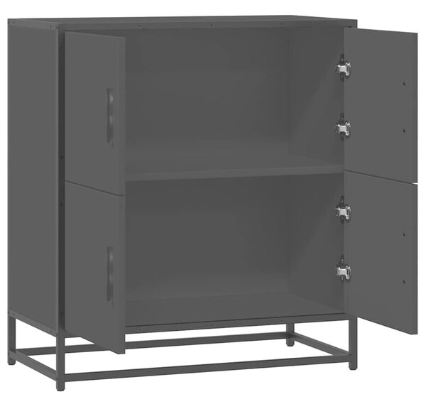 VidaXL Tálalószekrény Fekete 68x35x76 cm Engineered Wood