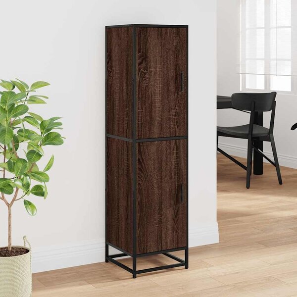 VidaXL Magastábla barna tölgy 35,5x35x139 cm műanyag fa és fém