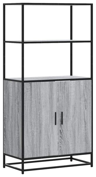 VidaXL Highboard szürke sonoma 68x35x139 cm gépelt fa és fém