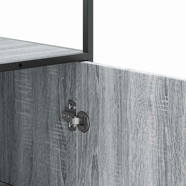 VidaXL Highboard szürke sonoma 68x35x139 cm gépelt fa és fém