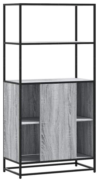 VidaXL Highboard szürke sonoma 68x35x139 cm gépelt fa és fém