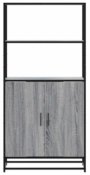 VidaXL Highboard szürke sonoma 68x35x139 cm gépelt fa és fém