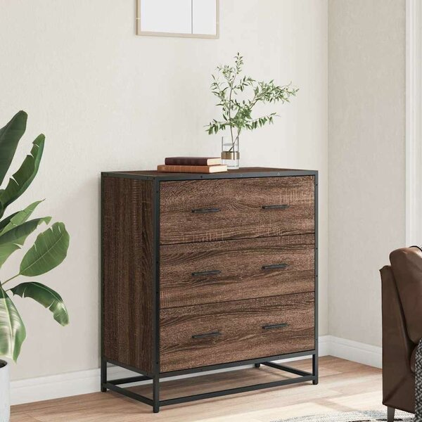 VidaXL barna tölgy színű szerelt fa tálalószekrény 68 x 35 x 76 cm